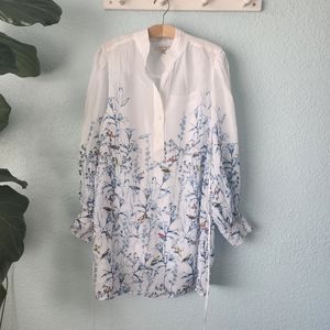 Banana Republic Ramie botanical balloon sleeves tunic/dress